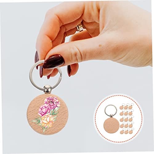 30pcs Unfinished Wooden Keychain Blanks for DIY Crafting