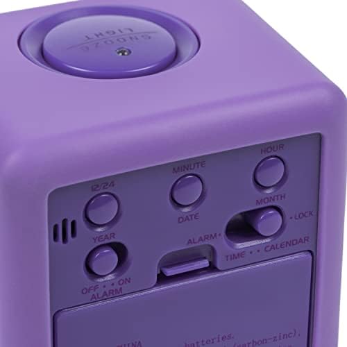 Equity 73004 Purple Soft Cube LCD Alarm Clock with Smart Light 1