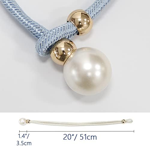 2Pcs Curtain Tie-Backs with Luxury Pearl Hooks