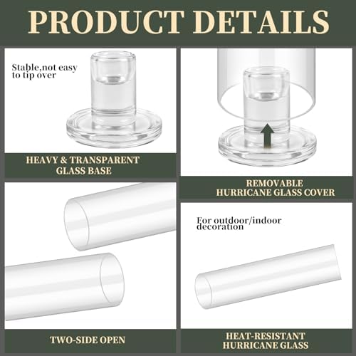 6pcs Hurricane Glass Candle Holders for Candlesticks