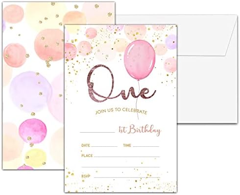 Chuxvon 1st Birthday Party Invitations Double-Sided