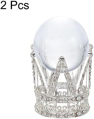 MECCANIXITY Crystal Ball Display Stand 16 Inch Silver