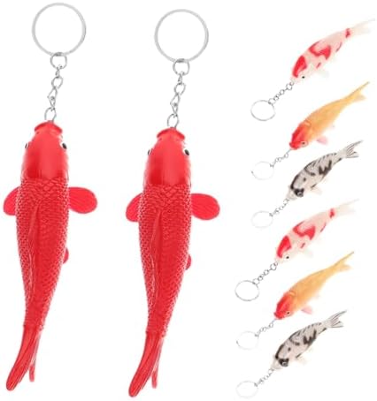 Zerodeko 8pcs Cute Fish Keychain Set