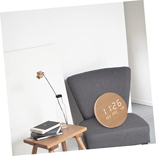 1pc Multifunctional LED Wooden Alarm Clock with Mirror