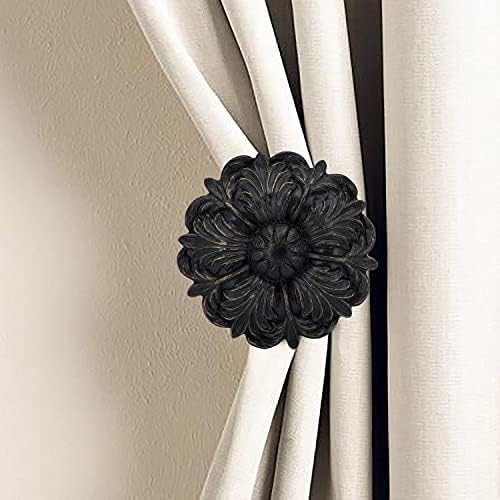MERIVILLE Fleur Holdbacks Set of 2 Burnt Gold
