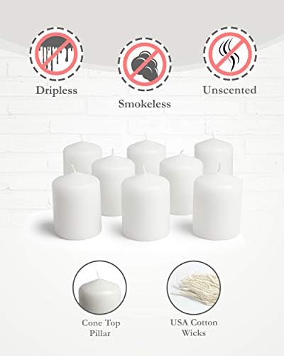 Cone Top Pillar Candles by Bask Set of 8 3 In 4 H