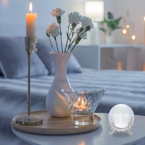Uxcell 2PCS Metal Crystal Ball Display Stand 1