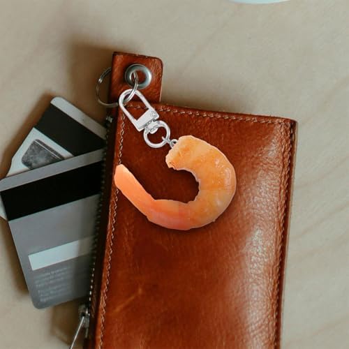 LOGOFUN 15PCS Shrimp Keychains for Bags and Keys