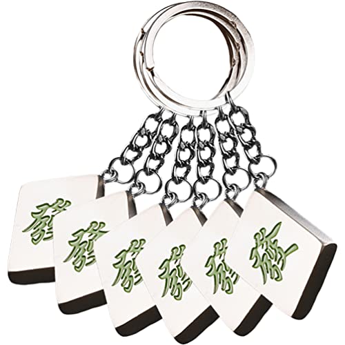 6pcs Mahjong Keychain Set for Couples and Feng Shui Lovers
