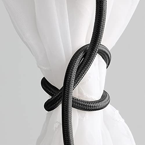 Valea Home 4 Pack Black Curtain Holdbacks