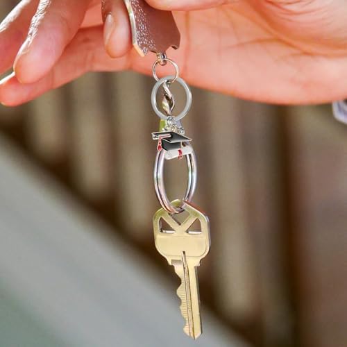 LUOZZY 10 Pcs Graduation Keychain Caps Keyring Pack