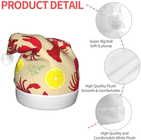 Lobster Crab Print LED Christmas Hat for Adults