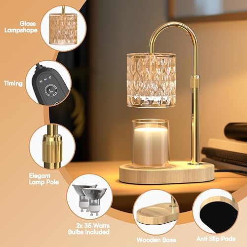 Candle Warmer Lamp with Adjustable Height and Timer