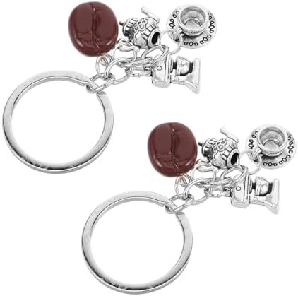 VICASKY 2pcs Coffee Bean Keychain Set for Bags and Parties