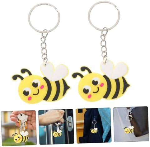 VICASKY 20PCS Cute Bee Keychains Spring Theme Accessories