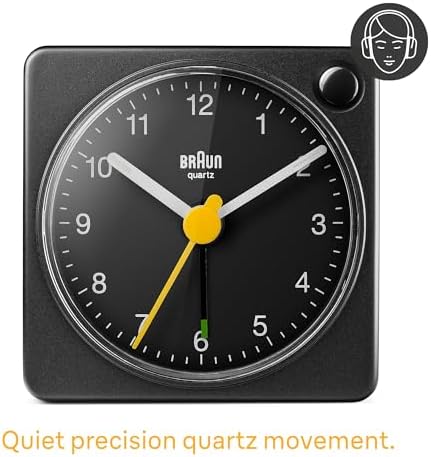 Braun Classic Travel Analogue Alarm Clock with Snooze and Light