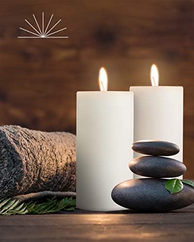 Mottled Pillar Candles Set of 6 Dripless Unscented