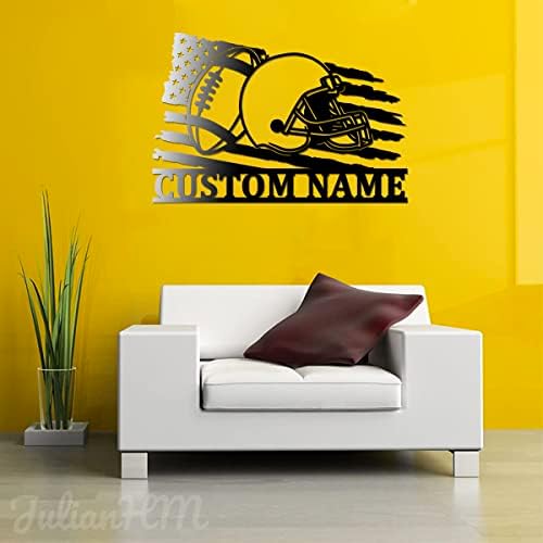 Custom Football Helmet Metal Wall Art With LED Lights 1