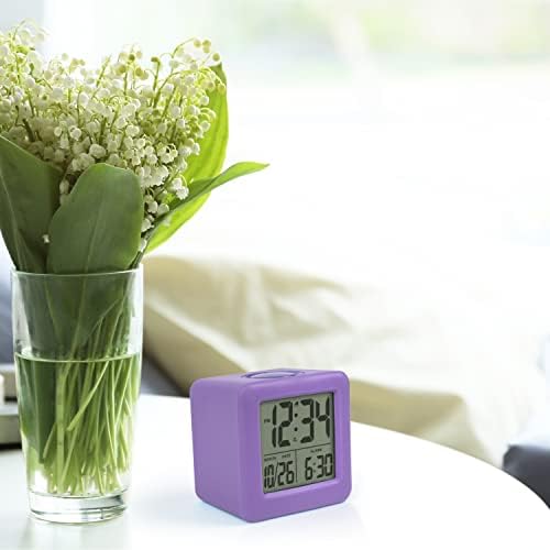 Equity 73004 Purple Soft Cube LCD Alarm Clock with Smart Light 1
