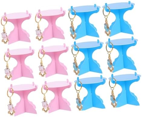 GLEAVI 1Set Shower Footprint Keychain and Mini Cupcake Rack