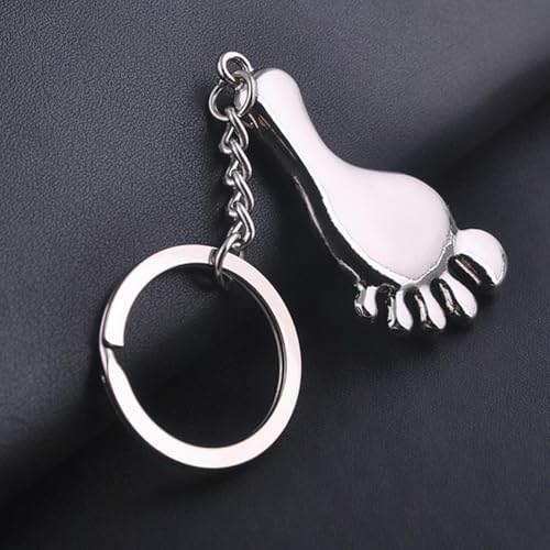 Didiseaon 6 Pcs Metal Keychain Footprint Set