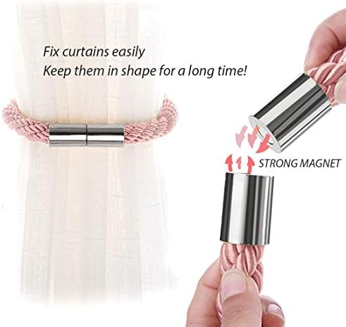NICEEC 4 Pack Magnetic Curtain Tiebacks Modern Simple Design