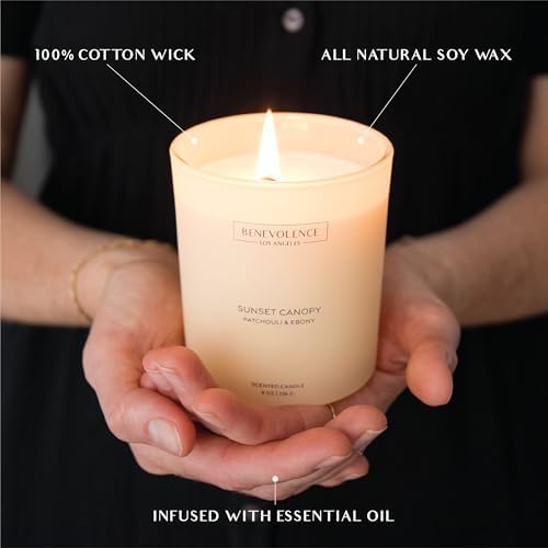 Benevolence LA Patchouli Ebony Scented Candle 8oz 45-Hour Burn