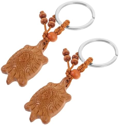 SOIMISS Wooden Turtle Keychain Car Accessory