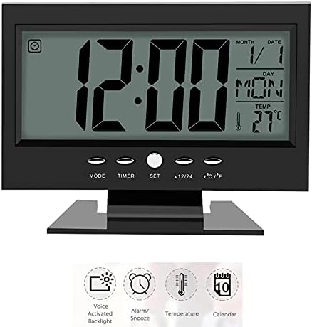 Tiiyee Electric Clock with Calendar and Temp Display