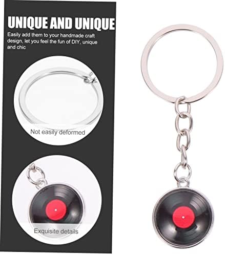 GALPADA 8 Pcs Record Keychain Key Decoration Set