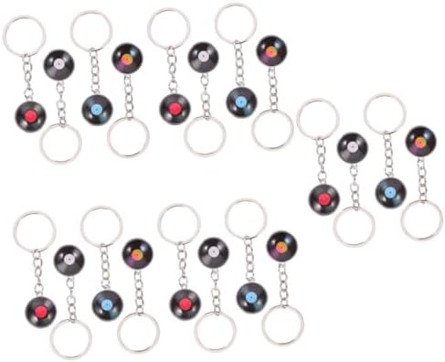 GALPADA 8 Pcs Record Keychain Key Decoration Set