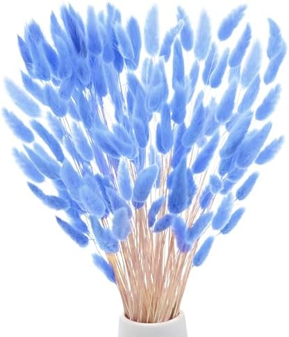 180-Pack Bright Blue Artificial Bunny Tail Grass