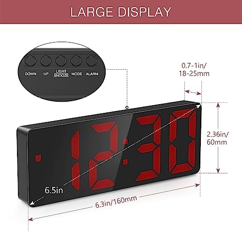 LOFICOPER 65 Inch LED Alarm Clock with USB Port