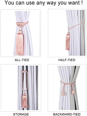 BEL AVENIR Pink Magnetic Curtain Holdbacks Tassel Ties
