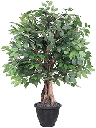 Vickerman 4 Foot Artificial Ficus Bush with Decorative Container