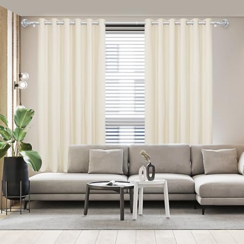 USFOOK 1 Inch Telescoping Curtain Rods 72-144 Inches