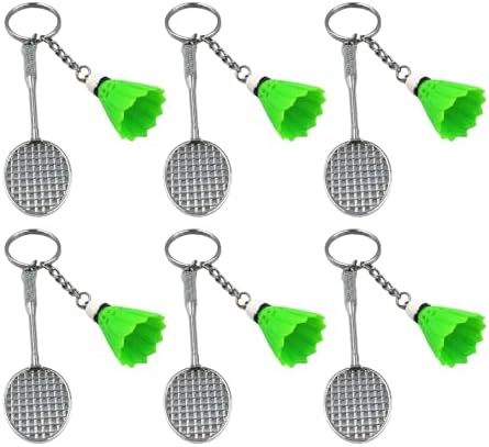 6Pcs Badminton Keyring Badminton Key Holder Backpack Purse Charm Pendant