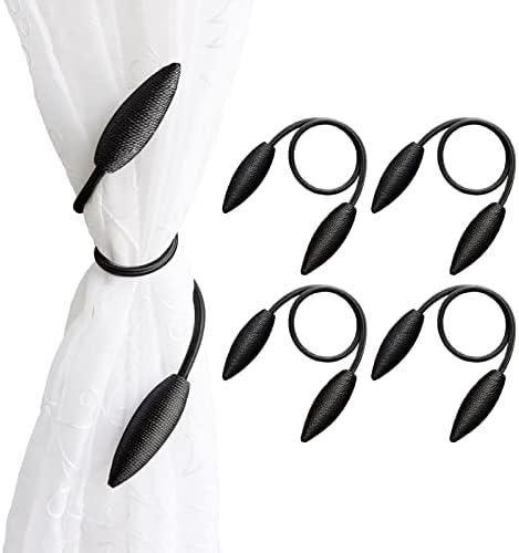 Valea Home 4 Pack Black Curtain Holdbacks