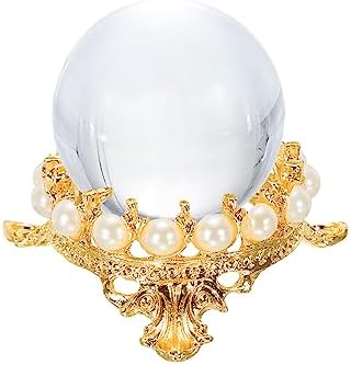 MECCANIXITY Gold Tone Crystal Ball Display Holder