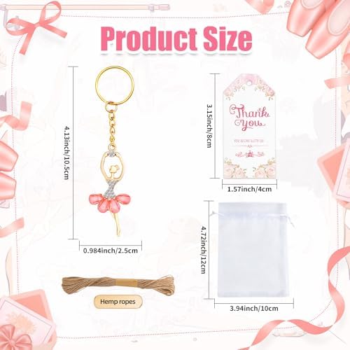 30 Sets Birthday Party Favors Ballerina Keychain Pack