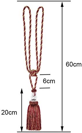 BEL AVENIR 4 Pack Crystal Curtain Tiebacks with Tassels