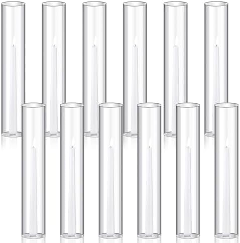 Treela 6 Pcs Clear Hurricane Candle Holder Sleeve