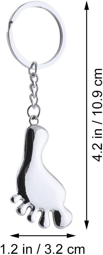 Didiseaon 6 Pcs Metal Keychain Footprint Set