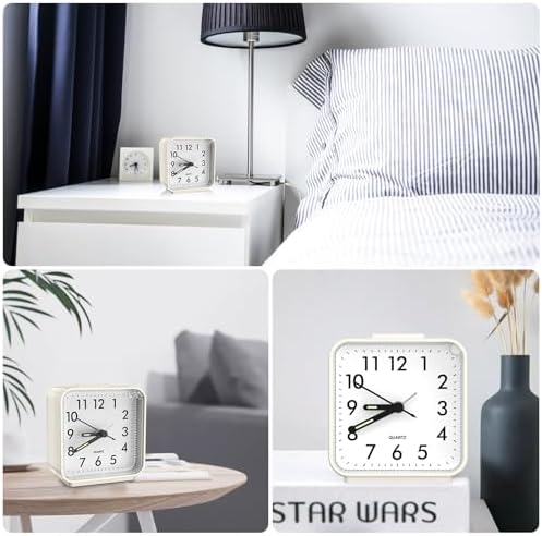 LOFICOPER Analog Alarm Clock with Night Light and Snooze Function