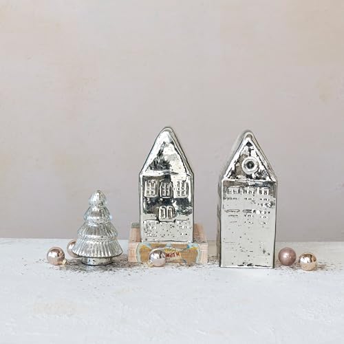 Creative Co Op Mercury Glass House Silver