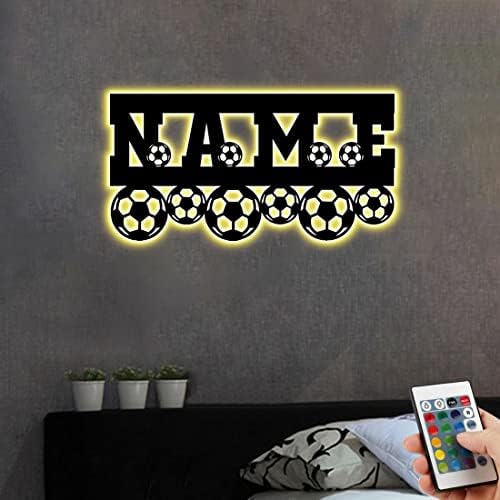 Personalized Football Wall Art with LED Light