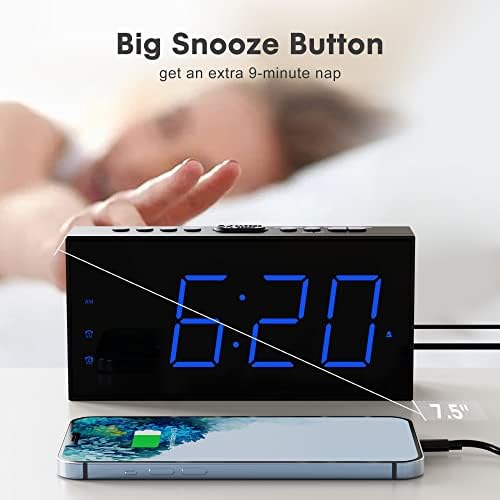 Simple Digital Alarm Clock with 75 Display and Dual Alarms