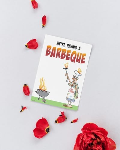 Stonehouse Collection Funny BBQ Invites with Envelopes Set of 25