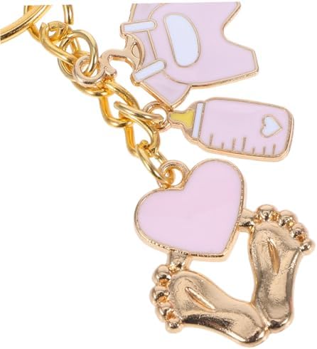 GLEAVI 1Set Shower Footprint Keychain and Mini Cupcake Rack
