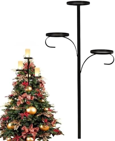 Black Candle Holder Triple Christmas Tree Topper Stand